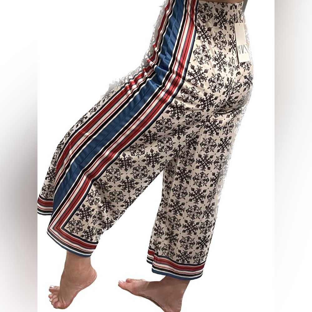 NEW Zara Palazzo Pant in Mediterranean Print, Women’s Medium